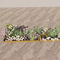 Stunning Floral Display In Wooden Planters With White Pink Purple Flowers And Green Foliage