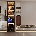 Modern Living Dining Room Interior With Beige Sofa Coffee Table Floor Lamp And Decorative Artwork