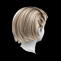 Detailed Realistic Game Movie Character Blonde Hairstyle 3D Model on Black Background
