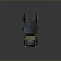 Old Fashioned Dark Colored Carriage With Red Interior And Spoked Wooden Wheels