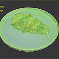 Baked Stuffed Eggplant With Melted Cheese And Fresh Vegetables On Blue Plate