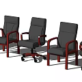 Stylish Office Chairs With Leather Upholstery Red Wooden Legs Armrests And Wheels