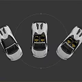 Three White Convertible Sports Cars Showcased From Different Angles With Open Top And Yellow Interior Details