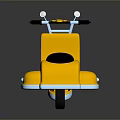 Vibrant Yellow Classic Scooter Featuring Black Seat Sleek Body And Chrome Details