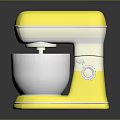 Yellow Electric Stand Mixer With Silver Mixing Bowl And Control Knob