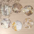 Round Carpets with Abstract Gold Beige Marble Patterns for Modern Home Decor 3d model