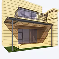 Modern Residential Awning Over Entrance With Metal Frame On Wooden Panel Exterior