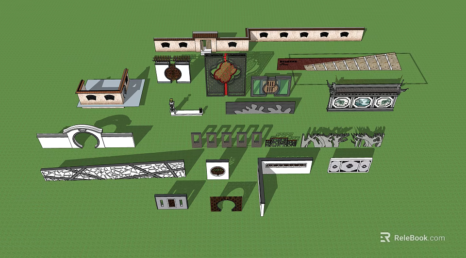 Various Decorative Feature Wall Designs With Ornate Patterns And Modern Styles 3d model