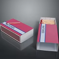 Pink Matchboxes Containing Matches In Open And Closed States For Daily Use