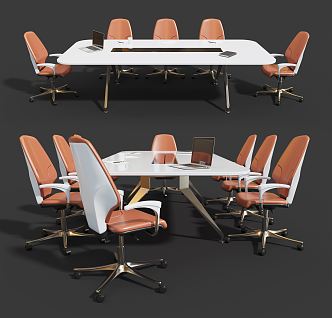 Modern Conference Table and Chair Conference Table 3d model