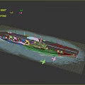 Military Aircraft Carrier Sailing In Blue Naval Water With Surrounding Fighter Planes
