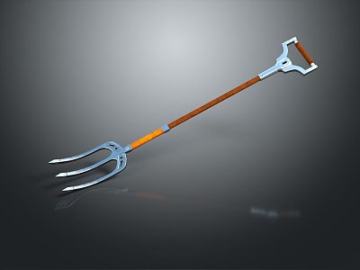 modern fork pitchfork fork shovel 3d model