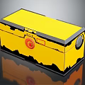 Stylish Yellow Box With Black Trim Red Circular Lock And Black Round Accent