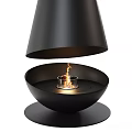 Modern Black Cone Shaped Decorative Torches With Flames And Contemporary Design