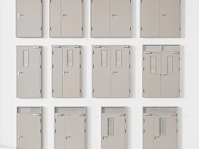 Various Types of Modern Doors With Single Double and Glass Panel Designs 3d model