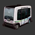 Modern bus minibus minivan driverless bus school bus 3d model