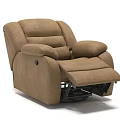 Modern Brown Fabric Single Recliner Sofa with Plush Cushions and Adjustable Backrest 3d model