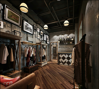 Industrial LOFT Clothing Store 3d model