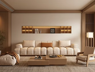 Song-style New Chinese-style Living Room 3d model
