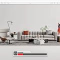 Modern sofa coffee table combination 3d model