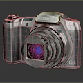 Olympus Silver Digital Camera With Sleek Design And Built In Lens 3d model