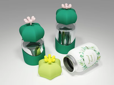 Modern Water Bottle Cactus Cartoon Glass Cup Water Cup 3d model Modern Water Bottle Cactus Cartoon Glass Cup Water Cup 3d model