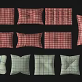 Assorted Plaid Decorative Cushions With Red White And Blue Check Patterns For Home
