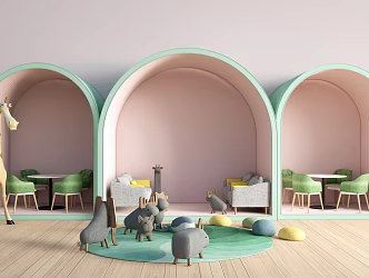 Modern Children's Table and Chair Card Holder Children's Card Holder Children's Furniture Leisure Table and Chair 3d model