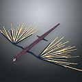 Game And Movie Dragon Character With Long Body Golden Feathery Wings Flying In Dark Scene