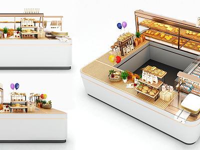 Light Luxury Container Bread Cake Combination Display Cabinet model