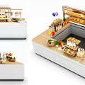 Light Luxury Container Bread Cake Combination Display Cabinet 3d model