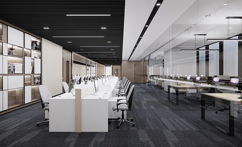 Modern public office area Open office area 3d model