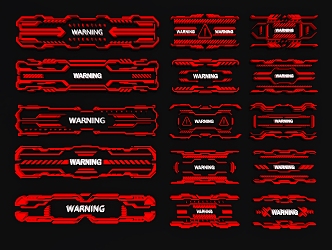 Sci-tech elements Sci-tech circuit alarm interface Sci-tech circuit danger prompt interface 3d model
