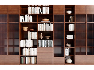 Modern Bookcase Middle Ancient Bookcase Bookshelf model