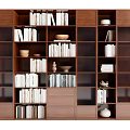 Modern Bookcase Middle Ancient Bookcase Bookshelf 3d model
