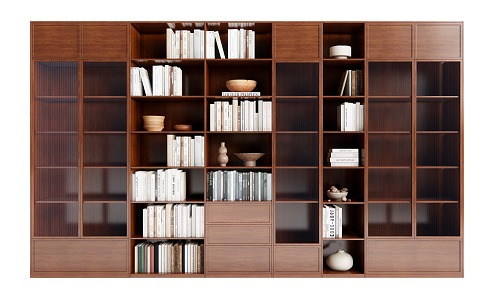 Modern Bookcase Middle Ancient Bookcase Bookshelf 3d model