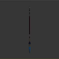 Fantasy Spear Weapon With Long Shaft Golden Tip And Blue Accents