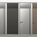 Modern Interior Hinged Doors in Various Colors with Sleek Handles and Simple Design 3d model
