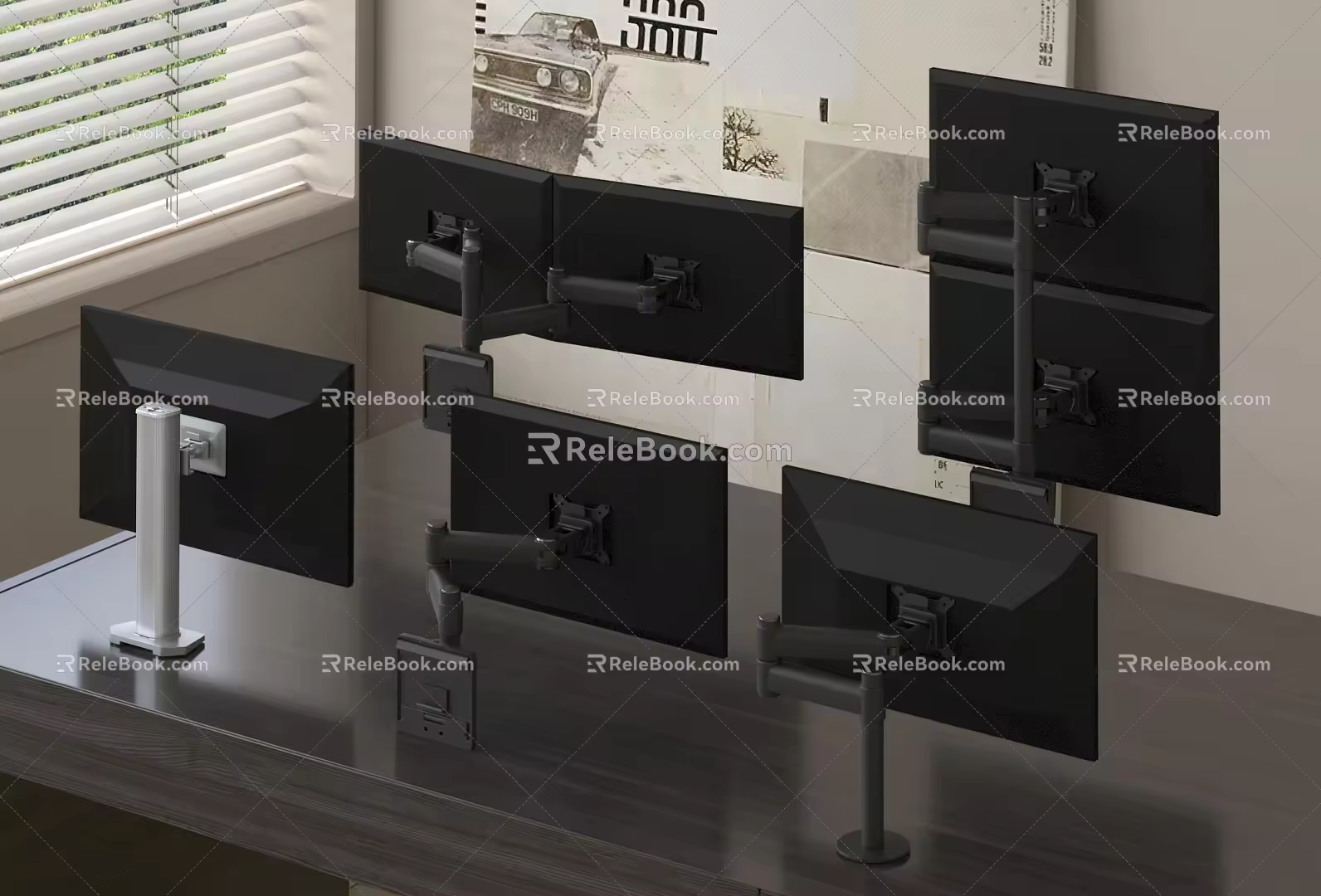 Office Equipment Monitor Bracket Elevated Bracket Wall Mounting Bracket High-end Bracket 3d model