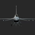 Gray Military Fighter Jet With Weapons And Tail Number 84 VA Side View