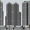 Modern Commercial Street With Green Roof Shops And High Rise Buildings Around