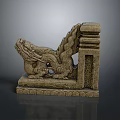 Intricate Traditional Chinese Stone Dragon Carving Architectural Decorative Ornament Piece