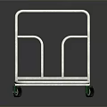 Metal Platform Cart With Flat Surface Four Green Wheels And Metal Handle