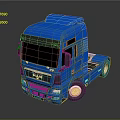 Blue MAN TGX Truck With Shiny Cab Design On Dark Reflective Background