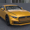 Shiny Gold Sports Car With FGT Badge On Front
