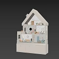 Wooden Dollhouse Style Console Table And Side Cabinet With Heart Drawers And Decorative Storage