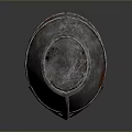 Ancient Medieval Warrior Helmet With Rusty Metallic Surface And Red Stains