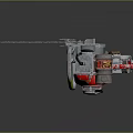 GRIZZLY Chainsaw With Red Body And Silver Components Including Chain And Engine