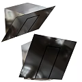 Modern Kitchen Appliances Set Featuring Black Glass Gas Stove Cooktop And Range Hood