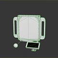 White Square Device With Mounting Bracket And Small Ball Component For Installation